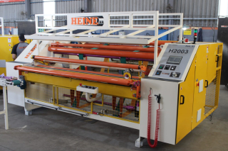 Rebobinadeira H2003 Semi Automática (linha especial para Lençol Hospitalar)área util 2500mm X 1200mm